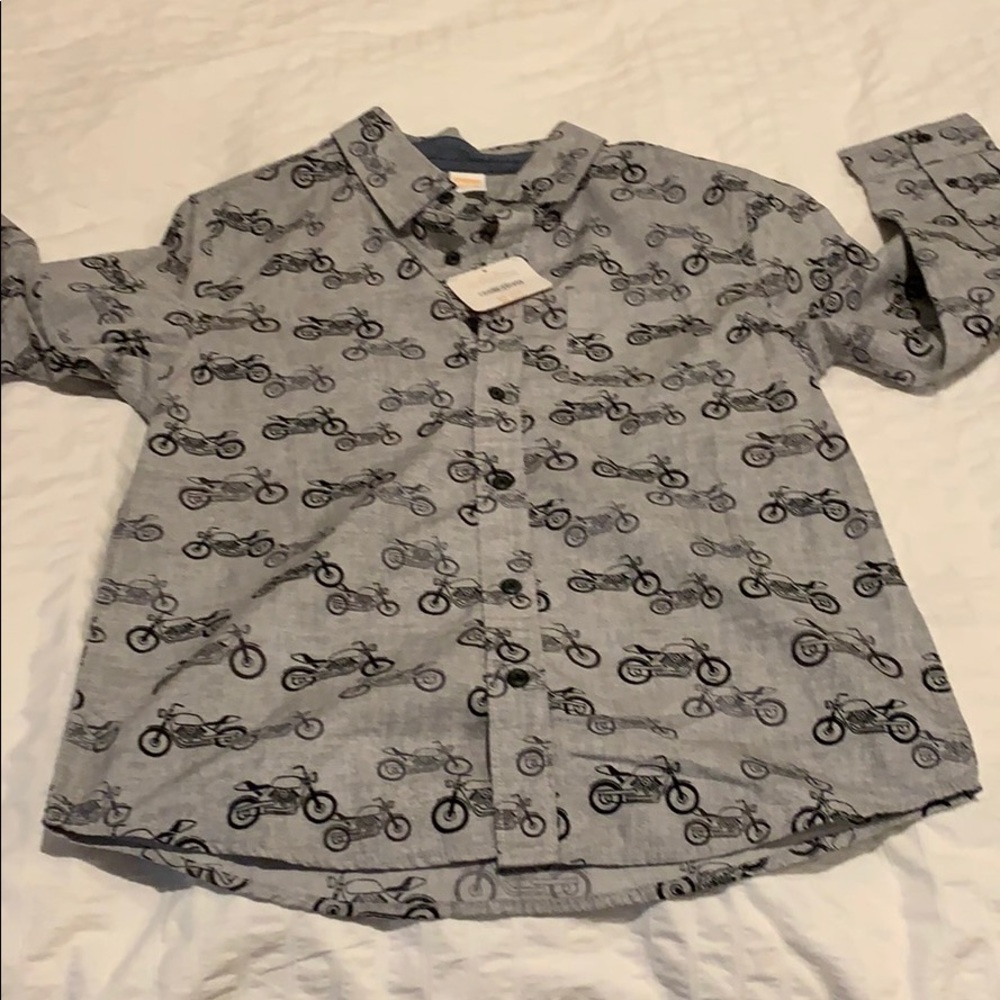 Dress shirt with motorcycles on it